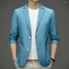 Men's Jackets Men Lightweight Suit Coat Summer Elegant Lapel Business For Formal Double Button Work Jacket