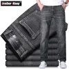 Klassischer Stil Herren Dunkelgrau Slimfit Stretch Jeans Frühling Baumwolle Regular Fit Denim Hose Männliche Markenhose 231222