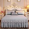 3PCS Set Europäischen Stil Bettdecke Bettdecke Bett Rock Blatt Solide Rüschen Hause Bettwäsche Versorgung 231225