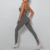 Kvinnors tvådelade byxor 2023 Sömlös yoga Set Women Gym Sportswear Outfit Pant Leggings Pad Sports BH 2 PCS Workout Cloth Tracksuit