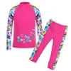 ارتدي Baohulu Toddler Girls 2pcs Swimsuit Long Printed Flower Kids ملابس السباحة