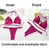 Bikini Set Mimicup Hot Spring Badpak Dames Sexy Driehoek Bikini Badmode Set Vrouwelijke Halter Badpakken Bandage Strandkleding ZwemmenL231225