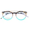Armações de óculos redondas vintage, armações de óculos multicoloridas para homens e mulheres, ponte dupla, óculos rx5011938
