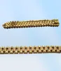 Lyxig ny Super Noble Men039S 316L rostfritt stål 18K Solid Yellow Gold PVD Plating Watch Band Link Necklace3269320