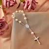 30 Uds. Rosario de bautismo, rosarios de dedo, perlas de imitación para favores, bautizo, comunión 231225
