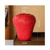 Cartoon Strawberry Vase Ceramic Vase Children's Room Artifact Floral Accessories Fruit Pot Flowerpot Home Decoration Accessories 231225