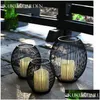 Candle Holders Very Good Black Metal Hollow Like A Bird Cage Lantern Holder Without Led Lights Romantic Home El Decoration Ornaments Dhhnj