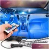 Party Decoration 4Pcs 9Leds Strip Light Wireless Remotevoice Control Car Rgb Led Neon Interior Lamp Decorative Lights4099934 Drop De Dh9Mn