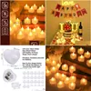 Candles 24 Flameless Small Led Candle For Home Christmas Party Wedding Decoration Heart-Shaped Electronic Tealight Battery-Power Dro Dhior