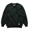 Men's Sweaters Autumn Winter WACKO MARIA Knitwear High Quality 1:1 Heavy Fabric Full Print Leopard Mens Womens Sweater Pullover With Tags