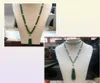 Handgeknoopte lange natuurlijke groene jade witte zoetwaterparel micro inlay zirkoon sluiting kwast ketting mode-sieraden5852828