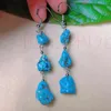 Dangle Earrings Fashion Natural Blue Turquoise Block Silver Gift Accessories Halloween Ear Stud Party CARNIVAL Classic Year