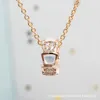 Snake Necklace High Version Baojia Same Rose Gold Style Fashion Trend Versatile Snake Bone Full Diamond Necklace for Women