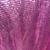 Clothing Fabric 45 150cm High Quality Rose Red Metallic Metal Mesh Sequin Curtains Sexy Women Evening Dress Tablecloth Swimwear Cosplay