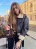 Autumn Women Fashion Thick Warm Faux Shearling Jacket Coat Vintage Long Sleeve Belt Hem Female Outerwear Chic Tops 231225