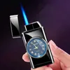 New Personality Creative Watch Blue Flame Butane Lighter Windproof Metal Outdoor Lighter Men's Gift