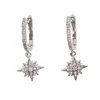 Pendientes de circón de estrellas de cristal de estado de alta calidad Pendientes colgantes colgantes colgantes colgantes de copas de 3 colores Elegente joyería de 3 colores para fiest