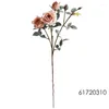 Fleurs décoratives 4-HEAD Single Nordic rose anti-fleur authentique Fleur haut de gamme Artistique et Fresh Forest Series rétro tridimensionnelles