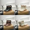 2023 designer Luxury womens martin ankle boots women Autumn winter 100% leather wool cold protection anti-slip wear-resistant shoes ladys platform thick bottom boots