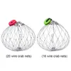 Accessories Fishing Net Automatic Open Closing Wire Fish Crab Cage Steel Wire Collapsible for Saltwater Seawater Outdoor Fishing Accessories