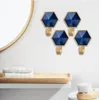 Moderna snygga designrockkrokar Hex Hook Agate Coffee Stylish Functional Wall Hooks Hexagonal Punch-Free Design