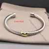 Pulsera Dy Twisted Designer X Cable Top Tendencias Regalos Mujeres Diamante Moda Versátil Pulseras Twist Sterling Sier Conjunto de joyas Chapado