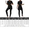 Dames Tweedelige broek Dames Vrouw 2 loungesets Effen Kleur Geribbeld Gebreid Bijpassende outfits Zijsplit Nachtkleding Trainingspakken Ronde hals Dagelijks