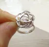 Lovely Cute Rose Flower Ring Can DIY Open Put In Pearl Crystal Gem Stone Bead Cage Ring Mounting17249922