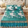 3st Light Luxury Spets Bed Kirt Enkel sängkast Double Bedding Set Matrish Cover 231225