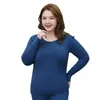 120 kgs portable Plus taille femme thermales sous-vêtements ensemble automne hiver chaud allemand velours self chauffage long johns trace sans trace 231225