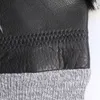 Women's Genuine Sheep Skin Winter Warm Fingerless Gloves Real Rabbit Fur Cuffs Half Finger Typing Mittens Mitts Fleece Lining 231222