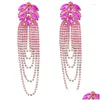 Brincos de lustres de candelabro Charm colorf Crystal Declaração Rhinestone Long Fringe Tassel para Grand Dinner Party Drop Delivery Jóias Otfhj