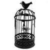 Bougeoirs 1 pièces porte-cage à oiseaux en fer découpe papillons creux chandelier vintage décor de mariage table de support