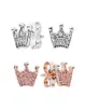 18K Rose Gold Enchanted Crowns stud arring pox pox for p 925 Sterling Silver Clear Cz Crown arits Women Girls Jewelry Set5821975