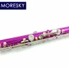 MORESKY flûte 16 trous fermés C clés Instrument Cupronickel nickelé flûte Rose avec clé E