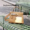 Leather Handbag Lakis 2023 Top layer Cowhide Pocket Color Block Swift Leather Fashion Handheld Women's Bag