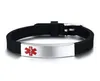 Engraving Custom Medical Alert ID Bracelet Men Personal Silicone Wristbands Bracelet Not allergic4435449