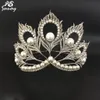 Miss Universe Crowns Peacock Feathers İnciler Tam Yuvarlak Tiara Güzellik Kraliçesi Taç Pageant Kadın Mücevher Saç Aksesuarları C1277Q