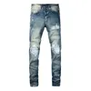 Mens Designer Jeans Distressed Ripped Biker Slim Fit Motorcycle Denim for Men S Top Quality Fashion Jean Mans Pants Pour Hommes Real Jeans 1308