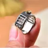 Cluster Rings Vintage Wealth Divine Beast Pixiu Coin Ring For Men Jewelry Personality Rotatable Cylinder Wide Male Finger Accessories