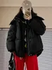 여성을위한 회색 겨울 자켓 Casacos Para Baixo 한국 패션 스트리트 후드 패딩 따뜻한 파파 대형 면화 코트 231221