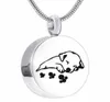 Unissex aço inoxidável petdogcat jóias impressão cremação cinzas titular pet memorial urna colar para pingente de memória colares 9591801