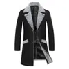 Trench Coats Men's Men Brillbreaker Autumn Hiver Male Male Male Longueur Épais Boutons Veste en laine Coldroproof