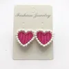 Boucles d'oreilles arrière en tissu coeur fleur de boucle d'oreille pour les femmes tricoter l'amour roude coup de girl et femme