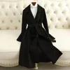 Wełniany płaszcz 100% wełny kobiety jesienne zima moda kaszmirowa wełniana kurtka długa płaszcz streetwear camel czarna odzież wierzchnia kobieta 231225