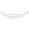 أعلام بانر 12 أعلام COLORF Pennant Felt Banner Bunting String Triangle Flag Party Celebrations Shops Decorations Baby Shower Wedding DHK0H