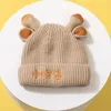 Berets Autumn And Winter Acrylic Chinese Letter Thicken Knitted Hat Warm Skullies Cap Beanie For Children Boy Girl 83