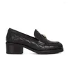 Ayakkabılar çok sayıda spot yumuşak koyun derisi siyah gündelik rhombic love kadın tokası tembel somun ayakkabı ile kalın.