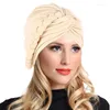 Abbigliamento etnico 2 pezzi/set donne trecce musulmane turbante hijab cancro a cappello da chemio cappello perdita per la perdita di capelli testata avvolgono copricapo bandana