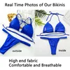 Bikinis Set Nouveau Sexy ensemble de Bikini pour les femmes printemps chaud maillots de bain avec coussinet femme taille haute licou maillot de bain pansements de plage SwimmingL231225